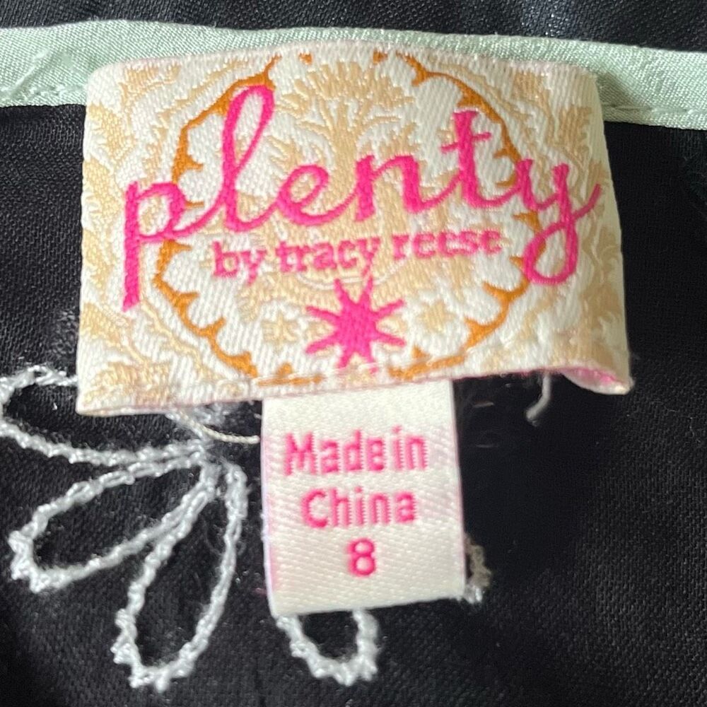 Plenty by Tracy Reese Sheer Cotton Dress Size 8 Embroidered Floral Resort Cruise - Picture 10 of 12